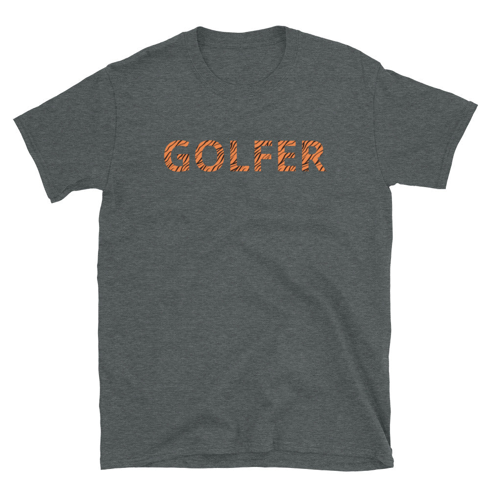 Tiger Strip GOLFER Short-Sleeve Unisex T-Shirt front in Grey