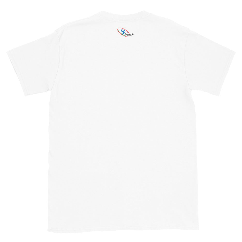 Tiger Strip GOLFER Short-Sleeve Unisex T-Shirt back in White